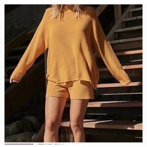 Free People Beach Pullover Sweater & Shorts Set - L
